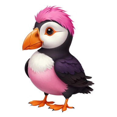 pink puffin that is pink-coloured sticker
