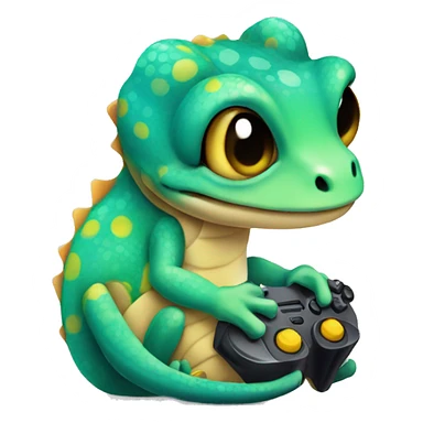 cute sitting gamer gecko sticker