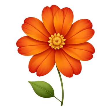 An autumn flower with orange-red petals curled by cool wind. sticker