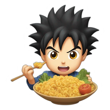 Son Goku eating sticker