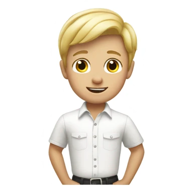 blonde boy in white shirt sticker
