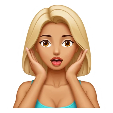 Lady withHands over neck eyes open tongue our   sticker