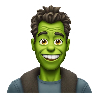 Man with grinch grin sticker