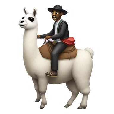 Llama riding a panda  sticker