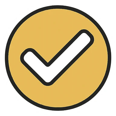 a simple and clear symbol representing 'yes', positive and affirmative, modern style, main colors white and gold, no background sticker