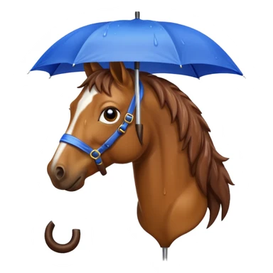 horse with umbrella sticker