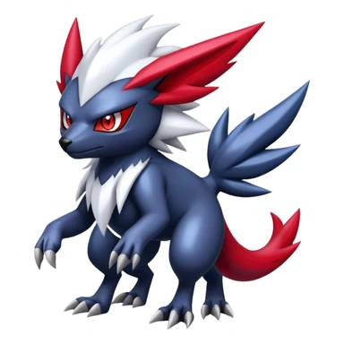 Cool Edgy Shiny Digimon-Weavile-Absol-Zoroark-Zangoose-hybrid full body sticker