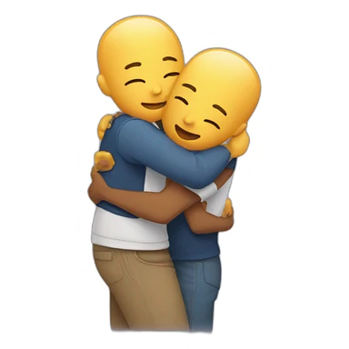 two friends hugging sticker