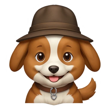 dog with a hat sticker