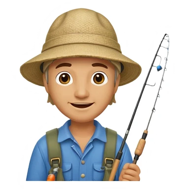 happy fisherman sticker