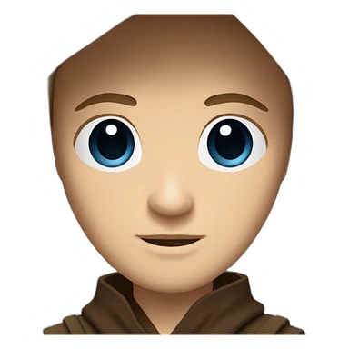 Dark side anakin skywalker (scar over right eye) (brown hooded robe) (portrait, front facing) (blue lightsaber) sticker