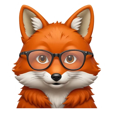 fox wearing glasses sticker