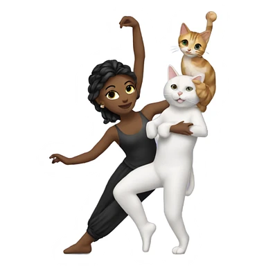 Dancer with a cat  sticker