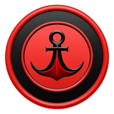 iOS sticker, summoning seal, black circle, red symbol, minimal sticker
