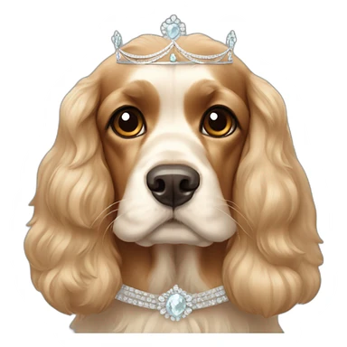 cocker spaniel with a tiara sticker