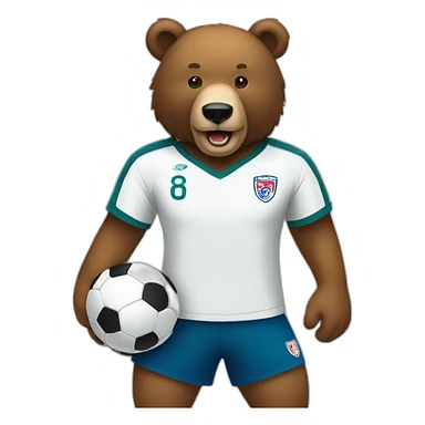 animal big bear soccer player sticker