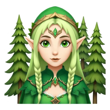 female elf character with forest attire sticker