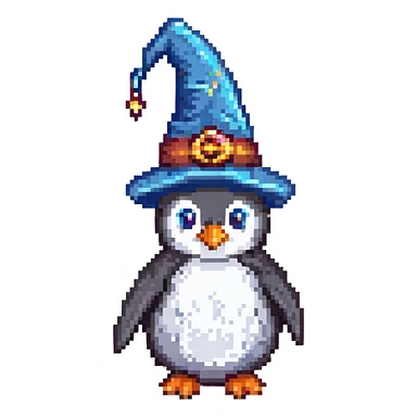A penguin wizard sticker