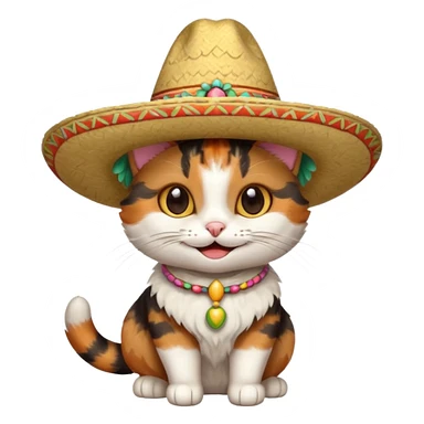 mexican hat cat sticker