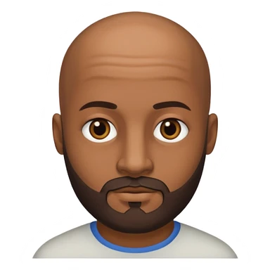 Hombre marrón pelado con barba y ojos negros sticker