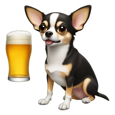 chihuahua drinks beer sticker