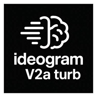 recreate this logo with text of "ideogram V2a turb", MAKE IT FIT IN SQAURE  sticker