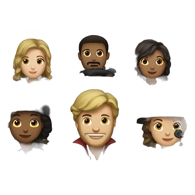 6 musketeers driving a semi, no weapons, diverse, male & female sticker