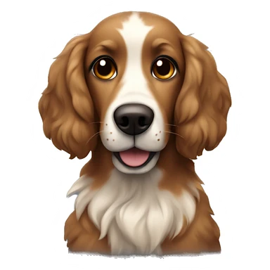 Brown dog with black spots and long fluffy ears ( no white) sticker
