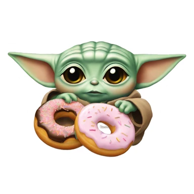 baby yoda and donuts sticker