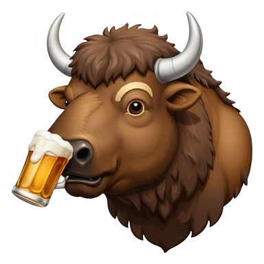 Een bizon die heel veel bier drinkt sticker