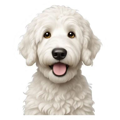 Almost white golden doodle happy  sticker
