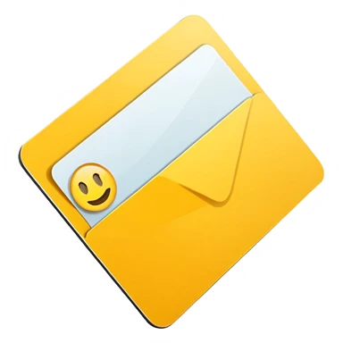 yellow flat card iOs sticker