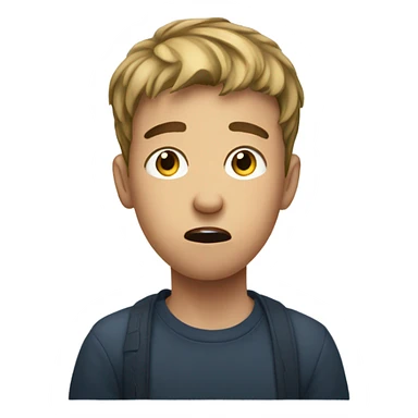 Guy biting nails sticker