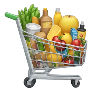 Cart full of products sticker
