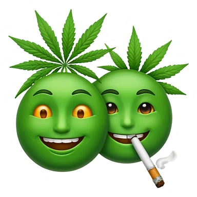 Two Emoji smirking while smoking weed  sticker