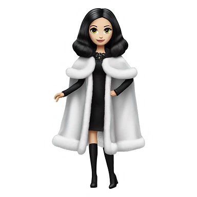 Fun ‘n Fur Barbie, teen Wednesday Addams, cape,veil,showing off, show full body,accessories coat gloves  sticker
