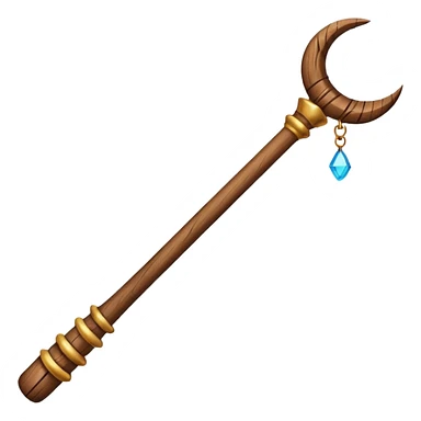 magic wooden staff with hole sticker