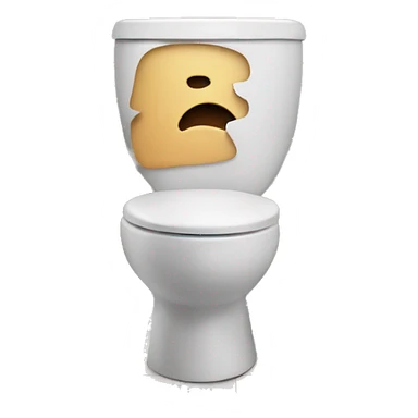 toilet with a human face sticker