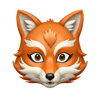 sakura heart with a fox mask sticker