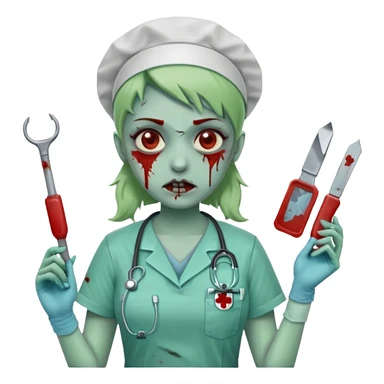 Zombie nurse in scrubs sticker