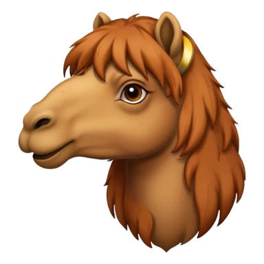 camel face with colored hair sticker