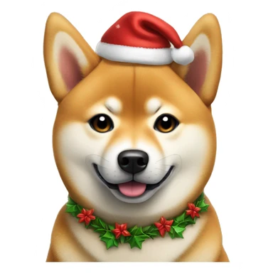 Shiba-inu in Christmas wear sticker