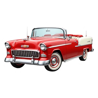 1955 Chevrolet Bel Air Convertible, Red-White color, 32x32 pixels, aspect ratio: 1:1 sticker
