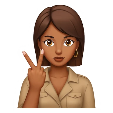 woman sticking out the middle finger sticker