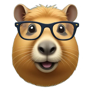 Capybara with glasses sticker