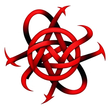 red and black chaos dark symbol sticker