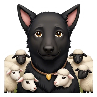 Black Shepherds with a flick of sheep sticker