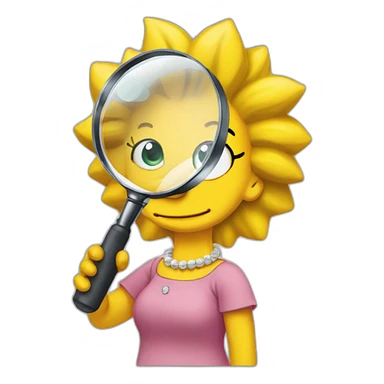 Lisa Simpson holding a magnifying glass sticker