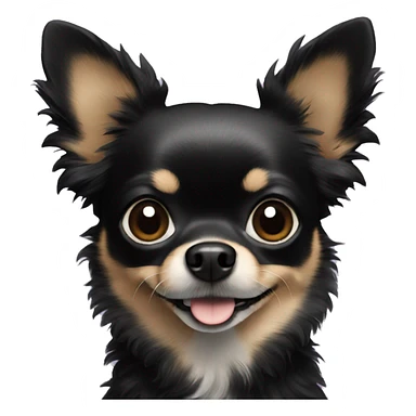 Black fluffy chihuahua  sticker