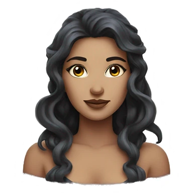 Brunette moon goddess sticker